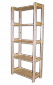 Dřevěný regál 5 polic 800 x 335 x 1660 mm (š x hl x v) Bílá