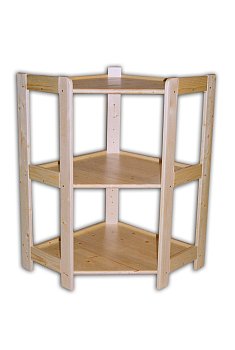 Regál 3 policový rohový 700 x 435 x 890 mm Přírodní