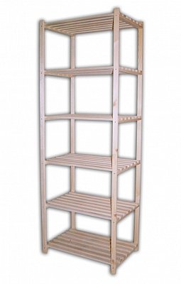 Regál laťkový 6 polic 750 x 500 x 2100 mm Ořech