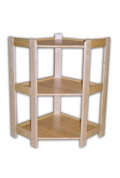 Regál rohový 3 policový 600 x 335 x 890 mm Přírodní