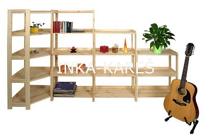 Regál rohový 5-ti policový 600 x 335 x 1660 mm Přírodní