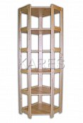 Regál rohový 6-ti policový 600 x 335 x 2040 mm Přírodní