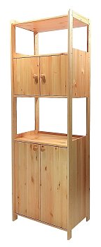 Regál s úložnými prostory 680 x 435 x 2040 mm Provedení přírodní
