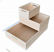 5002 dřevěná bednička s úchyty střední 400 x 300 x 130 mm Provedení přírodní