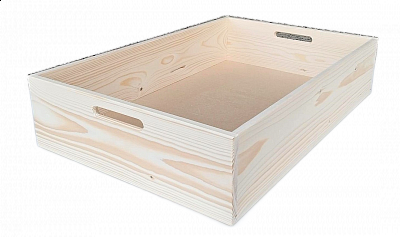 5003 dřevěný box s úchyty velký 600 x 400 x 130 mm Kaštan