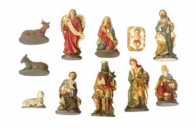 Betlémové figurky - Velké vánoční figurky k betlému, sada 11 ks