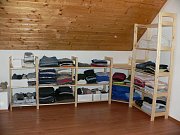 Dřevěný regál 6 polic 800 x 335 x 2040 mm (š x hl x v) Lak bezbarvý