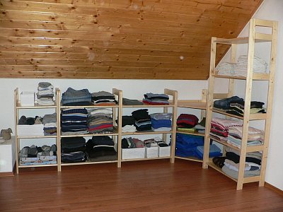 Dřevěný regál 6 polic 800 x 335 x 2040 mm (š x hl x v) Lak bezbarvý