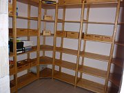 Dřevěný regál 6 polic 800 x 335 x 2040 mm (š x hl x v) Tmavý dub