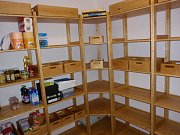 Dřevěný regál 6 polic 800 x 335 x 2040 mm (š x hl x v) Tmavý dub