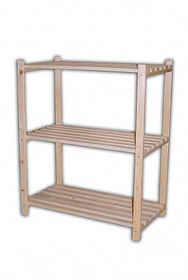 Dřevěný regál laťkový 3 police 750 x 400 x 900 mm (š x hl x v)