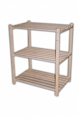 Dřevěný regál laťkový 3 police 750 x 500 x 900 mm (š x hl x v)