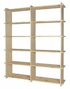 Dřevěný regál masiv INKA 6 polic 1150 x 360 x 1850 mm (š x hl x v)
