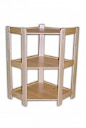 Dřevěný regál rohový 3 police 600 x 335 x 890 mm (š x hl x v)