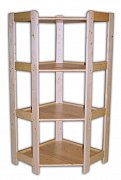 Dřevěný regál rohový 4 police 700 x 435 x 1275 mm (š x hl x v)