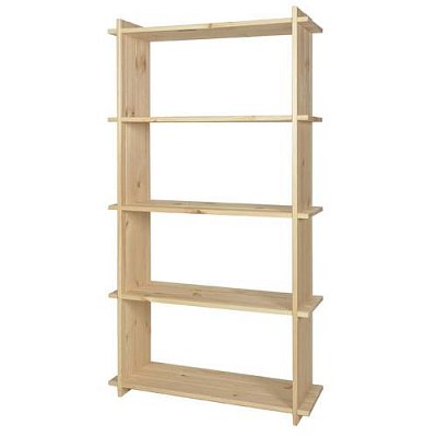 Dřevěný regál z masivu INKA 5 polic 800 x 270 x 1500 mm (š x hl x v)