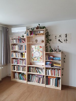 Knihovna masiv VANDA se zády 5 polic 450 x 300 x 1840 mm (š x hl x v)