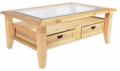 Konferenční stolek JAVA 1170 x 770 x 460 mm (š x hl x v) Lak bezbarvý Celodřevěná