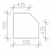 Regál 4 policový rohový 700 x 435 x 1275 mm Přírodní