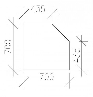 Regál 4 policový rohový 700 x 435 x 1275 mm Přírodní