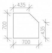 Regál 6-ti policový rohový 700 x 435 2040 mm Bílá