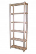 Regál laťkový 6 policový 750 x 300 x 2100 mm Světlý dub