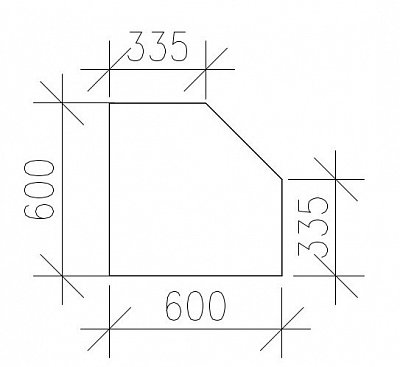 Regál rohový 3 policový 600 x 335 x 890 mm Přírodní