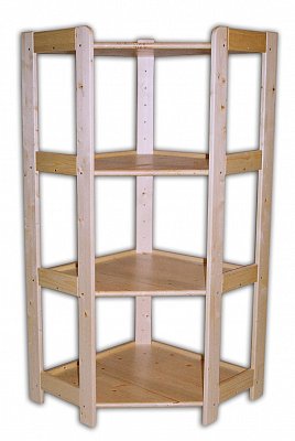 Regál rohový 4 policový 600 x 335 x 1275 mm Světlý dub