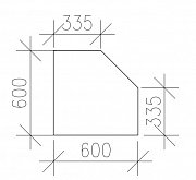 Regál rohový 4 policový 600 x 335 x 1275 mm Světlý dub