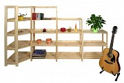 Regál s 5 plnými policemi 450 x 335 x 1660 mm Kaštan