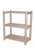 Regál se 3 laťkový policemi 750 x 400 x 900 mm Kaštan