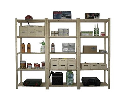 5003 dřevěný box s úchyty velký 600 x 400 x 130 mm Bílá