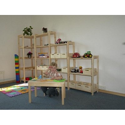Dětský dřevěný stolek 700 x 400 x 420 mm Tmavý dub