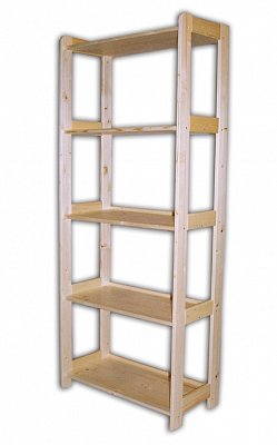 Dřevěný regál 5 polic 800 x 335 x 1660 mm (š x hl x v) Provedení přírodní