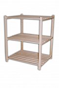 Laťkový regál se 3 policemi 750 x 600 x 900 mm Bílá