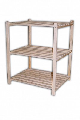 Laťkový regál se 3 policemi 750 x 600 x 900 mm Bílá