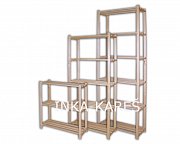 Laťkový regál se 3 policemi 750 x 600 x 900 mm Tmavý dub