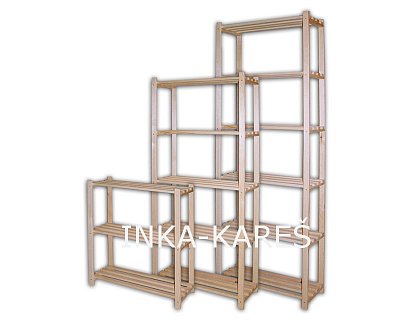 Laťkový regál se 3 policemi 750 x 600 x 900 mm Tmavý dub