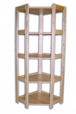 Regál 5-ti policový rohový 700 x 435 x 1660 mm Lak bezbarvý