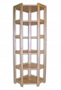 Regál 6-ti policový rohový 700 x 435 x 2040 mm Mahagon