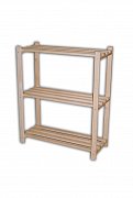 Regál laťkový 3 policový 750 x 300 x 900 mm Lak bezbarvý
