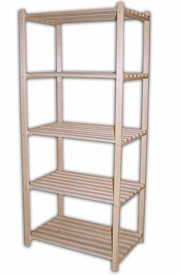 Regál laťkový 5 polic 750 x 500 x 1700 mm Bílá