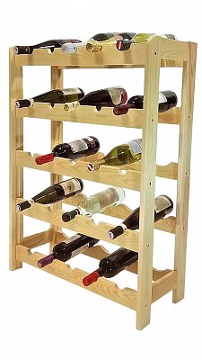 Regál na 25 lahví 646 x 280 x 890 mm Lak bezbarvý
