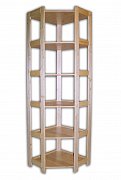 Regál rohový 6-ti policový 600 x 335 x 2040 mm Světlý dub