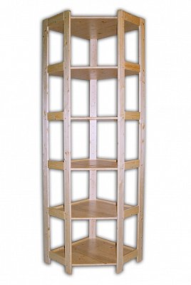 Regál rohový 6-ti policový 600 x 335 x 2040 mm Tmavý dub