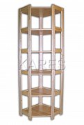 Regál rohový 6-ti policový 600 x 335 x 2040 mm Tmavý dub