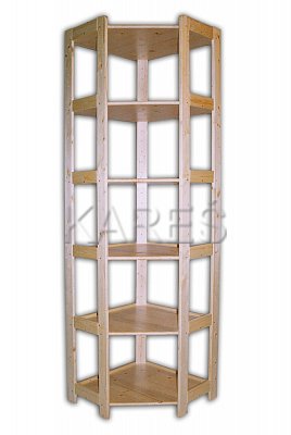 Regál rohový 6-ti policový 600 x 335 x 2040 mm Tmavý dub
