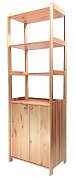 Regál s úložným prostorem a policemi 680 x 435 x 2040 mm Ořech