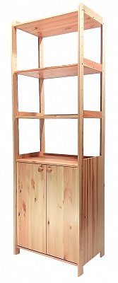 Regál s úložným prostorem a policemi 680 x 435 x 2040 mm Ořech