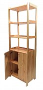 Regál s úložným prostorem a policemi 680 x 435 x 2040 mm Ořech